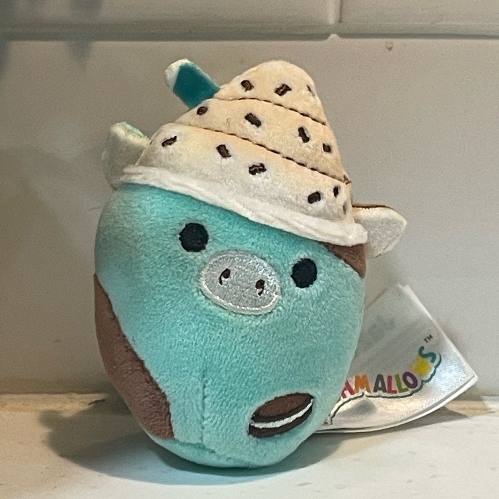 Squishmallows Ingeborg the Thin Mint Milkshake Cow 3”